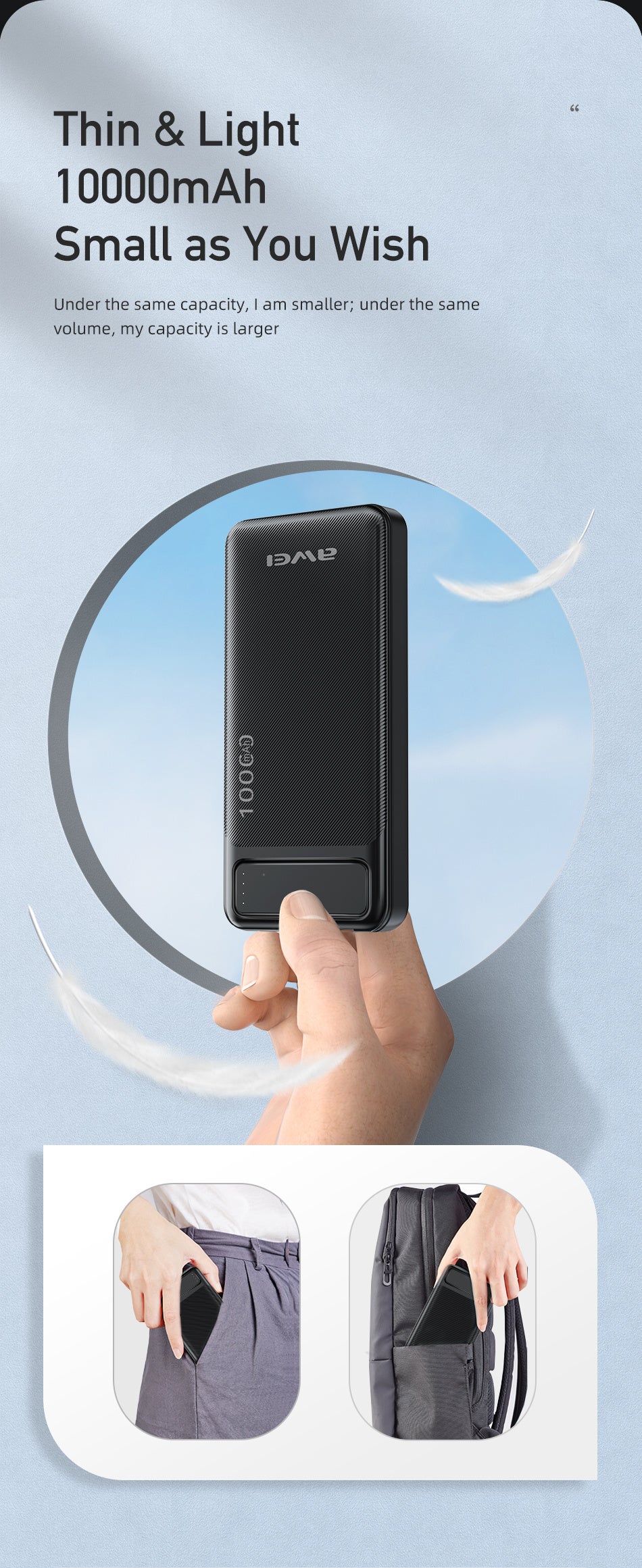 AWEI USB Polymeer Powerbank P5K