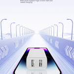 AWEI C15L Dubbele USB-oplaadkop, Lightning-kabelset 1M