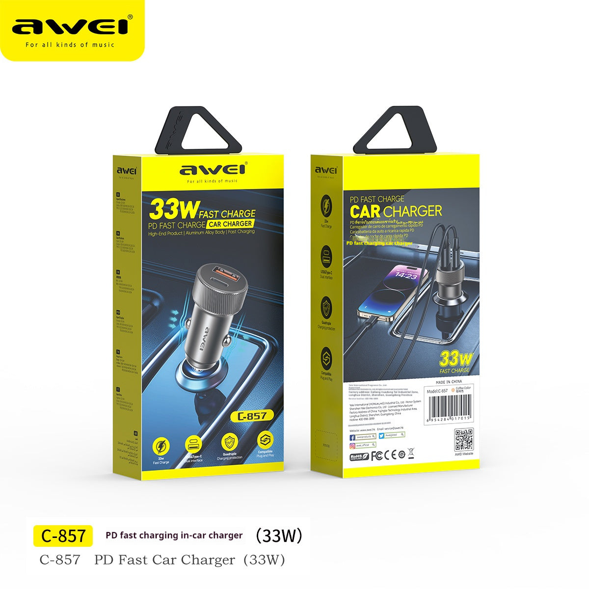 AWEI PD Snellaadautolader 33W