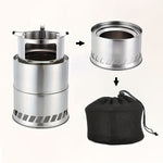 Met de draagbare ronde houtskoolkachel van roestvrij staal creëert u eenvoudig een mobiel houtskoolvuurfeest.