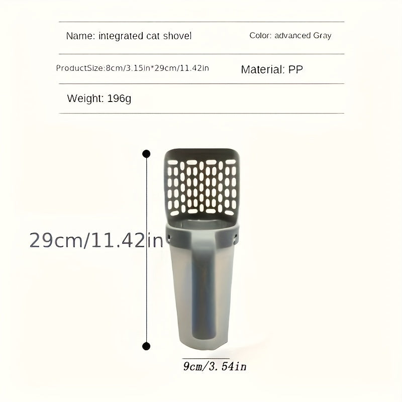 10-delige luxe kattenbakschepset - Duurzaam PP-materiaal voor langdurig gebruik, efficiënte kattenbakzeef met geïntegreerde afvalzakdispenser voor eenvoudige reiniging, geschikt voor alle kattenrassen en kattenbakvullingen.