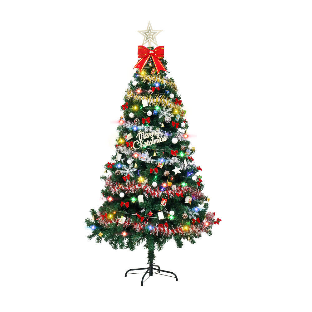 Kerstboom, energiebesparende led-verlichting, inclusief 195 hangers, rokken en leuningen