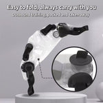 Transparante zichtbaarheid, duurzame opblaasbare waterzak van PVC met handvat - transparant, blauw en zwart, diameter 14,0 cm, ideaal voor fitness en krachttraining voor volwassenen, comfortabele grip