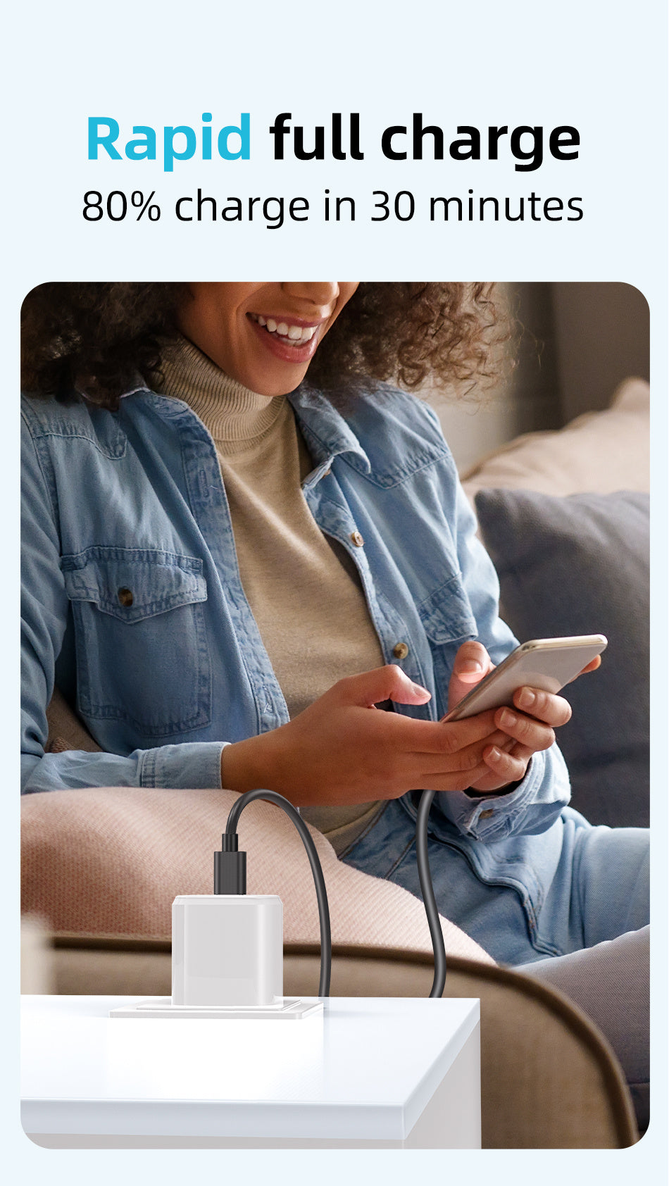 AWEI Type-C Naar Type-C Snellaadkabel 1M