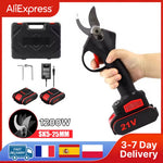 1200 W 25mm Cordless Elektrische Pruner Gartenschere Obst Baum Bonsai Beschneiden Zweige Cutter Power Tool Mit 2 stücke 21 V Batterie