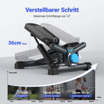 MERACH Mini Stepper voor fitness, draaiende trapstep met een draagvermogen van 150 kg (330 lbs) en weerstandsbanden, complete lichaamstraining voor thuis