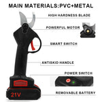 1200 W 25mm Cordless Elektrische Pruner Gartenschere Obst Baum Bonsai Beschneiden Zweige Cutter Power Tool Mit 2 stücke 21 V Batterie