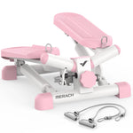 MERACH Mini Stepper voor fitness, draaiende trapstep met een draagvermogen van 150 kg (330 lbs) en weerstandsbanden, complete lichaamstraining voor thuis