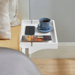 SoBuy NKD01 Bettablage mit Kabelführung Nachttisch Regal für Mobiltelefon, Fernbedienung aus Bambus klemmbar BHT ca. 36x9x25cm