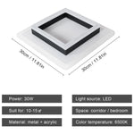 Quadratische Acryl-Deckenleuchte, moderne LED-Deckenleuchte, weiße 6500K LED-Deckenleuchten für Schlafzimmer, Büro, Küche, Wohnzimmer
