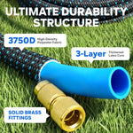 X-COTEC Flexibler Gartenschlauch 15m/30m, Dehnbarer Wasserschlauch mit 1/2" & 3/4" Messinganschlüssen und 10-Funktionen-Handbrause für Garten, Rasen, Autowäsche