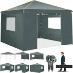 3 x 3 m zusammenklappbarer Pavillon, wasserdichter Pavillon, Partyzelt mit 4-seitiger Wand, Pop-Up-Gartenmarkise, Anti-UV, für Garten- und Hofzelt im Freien