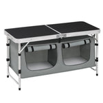 WOLTU Klappbarer Picknicktisch, Koffertisch aus Aluminium mit Aufbewahrungstasche, Schränke, höhenverstellbarer Campingtisch für den Garten, Grillen
