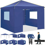 3 x 3 m zusammenklappbarer Pavillon, wasserdichter Pavillon, Partyzelt mit 4-seitiger Wand, Pop-Up-Gartenmarkise, Anti-UV, für Garten- und Hofzelt im Freien