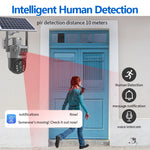 4MP 4G Drahtlose PTZ Solar Kamera Dual Objektiv Dual Screen Outdoor IP Kamera Solar Panel Audio PIR Sicherheit überwachung Kamera