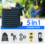 X-COTEC Flexibler Gartenschlauch 15m/30m, Dehnbarer Wasserschlauch mit 1/2" & 3/4" Messinganschlüssen und 10-Funktionen-Handbrause für Garten, Rasen, Autowäsche