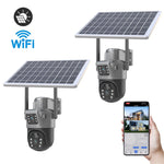 4MP 4G Drahtlose PTZ Solar Kamera Dual Objektiv Dual Screen Outdoor IP Kamera Solar Panel Audio PIR Sicherheit überwachung Kamera