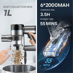 Inse S9X draadloze stofzuiger, 55 kPa, 1 liter stofreservoir, batterij-indicator, geschikt voor dierenhaar en tapijt