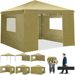 3 x 3 m zusammenklappbarer Pavillon, wasserdichter Pavillon, Partyzelt mit 4-seitiger Wand, Pop-Up-Gartenmarkise, Anti-UV, für Garten- und Hofzelt im Freien