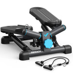 MERACH Mini Stepper voor fitness, draaiende trapstep met een draagvermogen van 150 kg (330 lbs) en weerstandsbanden, complete lichaamstraining voor thuis