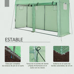 Outsunny Kas Tunnel Tuinhuis Kas met 4 ramen en 2 deuren Gemaakt van PE en staal 300x100x200 cm Groen