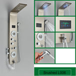 Schwarzes Badezimmer-Duschpaneel SPA Massage Jet Duschsäule LED-Anzeige Edelstahl-Duschsystem