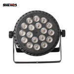 SHEHDS Aluminiumlegierung LED Flat Par 18x12W/18x18W RGBWA Licht UV Wireless DMX 512 mit Fight Case für DJ Disco Party Projektor