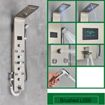 Schwarzes Badezimmer-Duschpaneel SPA Massage Jet Duschsäule LED-Anzeige Edelstahl-Duschsystem
