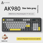 AJAZZ AK980 Mechanische Gaming-Tastatur, 2,9 cm TFT-Bildschirm, Lautstärkeregler, 98-Tasten-Dichtungsstruktur, RGB-Beleuchtung, Hot-Swap-fähiger PR4