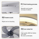 Moderner Deckenventilator mit Lichtern, dimmbar, LED mit Ventilator, Fernbedienung, leises kreatives Design für Schlafzimmer, Küche, Esszimmer