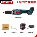 ONEVAN 2000 W Bürstenlosen Elektrischen Stabschleifer Handheld Cordless 4 Geschwindigkeit Variable Einstellen Rotary Power Tools Für Makita Batterie pin