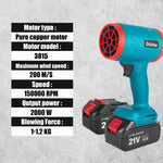 Osinhe elektrische turboblazer, luchtblazer met straalmotor, 200 m/s, krachtige autodroger, handstofblazer voor Makita 18V-accu