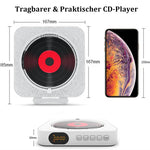 CD Multimedia Player, Kompakt, Leicht, Timer-Schaltung ein/aus, BT 5.0, FM, USB/TF-Anschluss, mit Ständer, Wiederaufladbar