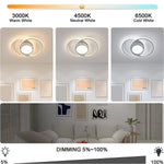 Dimbare LED-plafondlamp, moderne plafondlamp met afstandsbediening, 40W, ronde LED-plafondlamp voor slaapkamer, 3000K-6500K