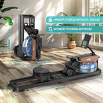 Rudergerät für zu Hause, Wasser-Rudergerät mit Bluetooth-Monitor, faltbarer Rudergerät, verstellbarer Tablet-Halter