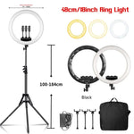 Sh 45cm 18 Zoll Rin glicht mit Stativ Stand USB Ladung Selfi LED Lampe dimmbare Fotografie Licht für Foto fotografie Studio
