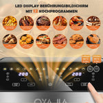 Airfryer 10 liter met verwijderbare scheidingswand, kijkvenster, digitaal LED-touchscreen, 12 functies, heteluchtcirculatie, 2600 W