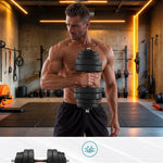 SONGMICS Hantel-Set 2-in-1-Kurzhantel, 2x10/15 kg, für Zuhause, 1 Paar