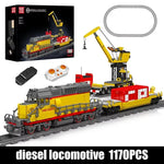 Schimmel König 12027 technischen Zug Baustein Fernbedienung emd SD40-2 Diesel lokomotive Modell Montage Auto Ziegel Kinderspiel zeug