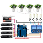 DIY Automatisches Bewässerungssystem Selbstbewässerung DIY Kit Garten Pflanzen Wasserpumpe Bodenfeuchtigkeitssensor Relaismodul für Arduino