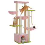 Grote krabpaal voor grote katten. Robuuste kattentoren met meerdere verdiepingen, kattenhuis, klimtoren met hangmat, 11 sisalpalen, groot zitvlak.