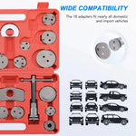 22Pcs Brake Caliper Tool Kit Disc Caliper Tool for Brake Pad Replacement Reset Heavy Duty Brake Pad Piston Press Repair 18 Disc