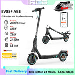 RCB Elektroroller für Erwachsene EV85F ABE, APP-Steuerung, 400-W-Motor, 7,8-Ah-Akku, 20 km/h Höchstgeschwindigkeit, 30 km Reichweite, Gewicht 15 kg, 3 Geschwindigkeitsmodi, Elektroroller mit Straßenzulassung