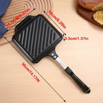 Antihaftbeschichteter Camping-Sandwich-Panini-Maker mit Griff, doppelseitige Bratpfanne, abnehmbare Grill-Sandwich-Flip-Pfanne