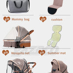 Nieuwste 3-in-1 multifunctionele kinderwagen, gemakkelijk op te vouwen, reisvriendelijk, draagbaar, met veiligheidszitje, voldoet aan de EU-norm.