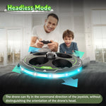 Idea17 UFO-drone voor beginners, 360° kan obstakels vermijden, meerdere verlichtingsmodi, RC-quadcopter met 360° flip en hoogtebehoud, werkt op 2 accu's.