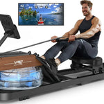 Rudergerät für zu Hause, Wasser-Rudergerät mit Bluetooth-Monitor, faltbarer Rudergerät, verstellbarer Tablet-Halter