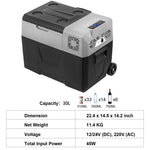 Sihao Autokoelkast 15L-50L Mini Koelbox met Vriezer Draagbare Compressor Koeler 12/24V DC 110-240V Koelbox voor Autorijden, Kamperen en Picknicken