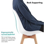 Een set van 6 Scandinavische middeleeuwse eetkamerstoelen met PU-gewatteerde zitting en beukenhouten poten, bureaustoelen voor eetkamer, slaapkamer, balkon en restaurant.