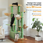 Grote krabpaal voor grote katten. Robuuste kattentoren met meerdere verdiepingen, kattenhuis, klimtoren met hangmat, 11 sisalpalen, groot zitvlak.